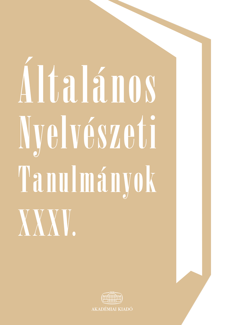 Általános Nyelvészeti Tanulmányok XXXV.