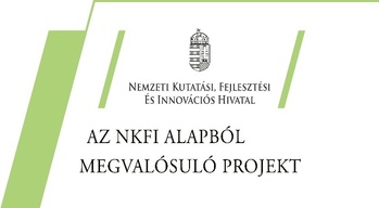 Nemzeti Kutatási, Fejlesztési és Innovációs Hivatal logója és az NKFI Alapból megvalósuló projekt felirata