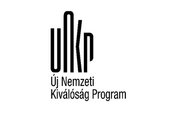 Az Új Nemzeti Kiválóság Program logója, fekete színű felirat és grafika.